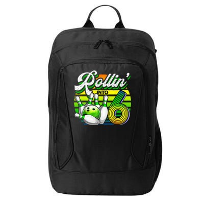 Rollin Into 6 Retro Bowling Ball 6th Birthday Party City Backpack