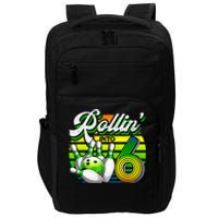 Rollin Into 6 Retro Bowling Ball 6th Birthday Party Impact Tech Backpack