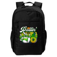 Rollin Into 6 Retro Bowling Ball 6th Birthday Party Daily Commute Backpack