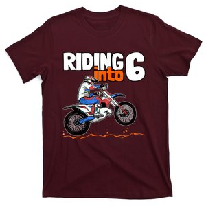 Riding Into 6 Dirt Bike 6 Years Old Motocross Birthday T-Shirt