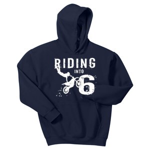 Riding Into 6 Years Old 6th Birthday Boy Dirt Bike Party Kids Hoodie