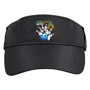 Rollin Into 6 Retro Bowling Birthday Party 6th Birthday Adult Drive Performance Visor