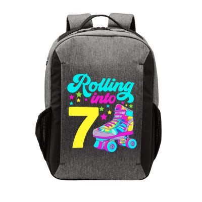 Rolling Into 7 Girl 7th Birthday Roller Skates Vector Backpack