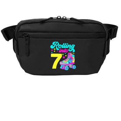 Rolling Into 7 Girl 7th Birthday Roller Skates Crossbody Pack