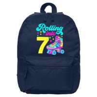 Rolling Into 7 Girl 7th Birthday Roller Skates 16 in Basic Backpack