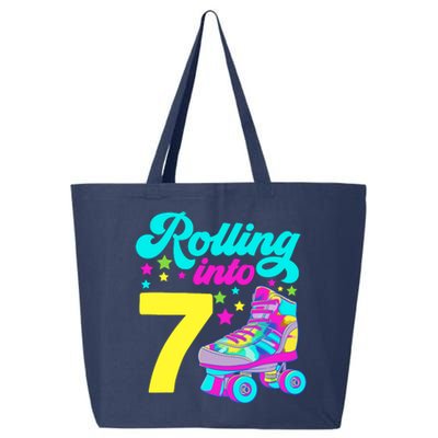 Rolling Into 7 Girl 7th Birthday Roller Skates 25L Jumbo Tote