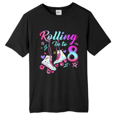 Rolling Into 8th Birthday Roller Skates 8 Year Old Rolling Tall Fusion ChromaSoft Performance T-Shirt