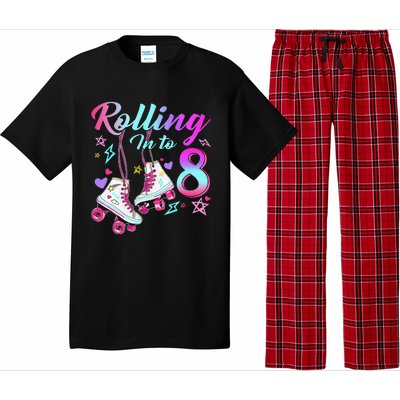 Rolling Into 8th Birthday Roller Skates 8 Year Old Rolling Pajama Set