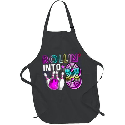 Rollin Into 8 Bowling Birthday Party 8th Birthday Retro Girl Apron