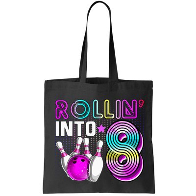 Rollin Into 8 Bowling Birthday Party 8th Birthday Retro Girl Bag