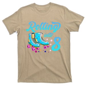 Rolling Into 8 Eighth Birthday Rollerblades 8 Years Old T-Shirt