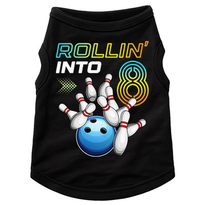 Rollin Into 8 Retro Bowling Birthday Party 8th Birthday Doggie Tank