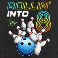 Rollin Into 8 Retro Bowling Birthday Party 8th Birthday 11oz C Handle Ceramic Mug