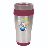 Rollin Into 8 Retro Bowling Birthday Party 8th Birthday 16oz Travel Tumbler