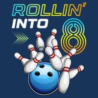 Rollin Into 8 Retro Bowling Birthday Party 8th Birthday Infant Baby Jersey Bodysuit