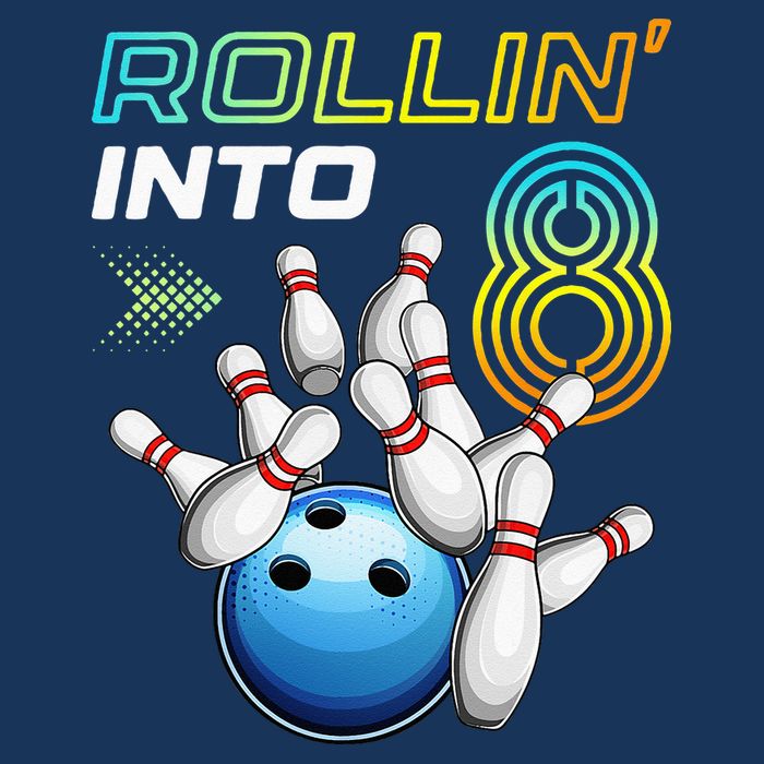 Rollin Into 8 Retro Bowling Birthday Party 8th Birthday Infant Baby Jersey Bodysuit
