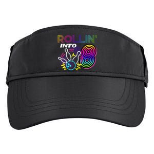 Rollin Into 8 Year Old Birthday Bowling Party 8th Bday Retro Adult Drive Performance Visor