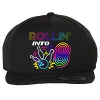 Rollin Into 8 Year Old Birthday Bowling Party 8th Bday Retro Wool Snapback Cap