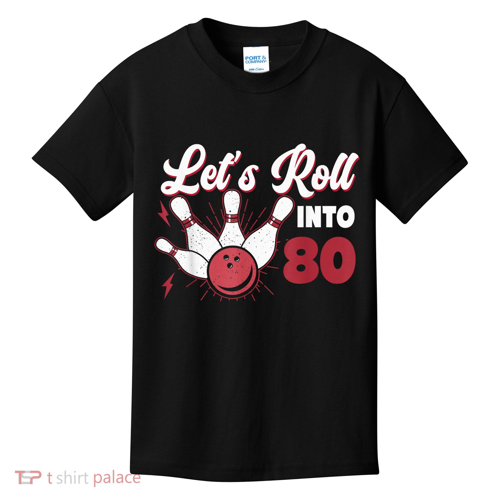 Rolling Into 80 Bowling 80th Birthday Kids T-Shirt