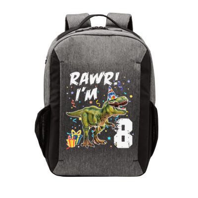 Rawr I'm 8 Birthday T Rex Dinosaur Party Gift For Vector Backpack