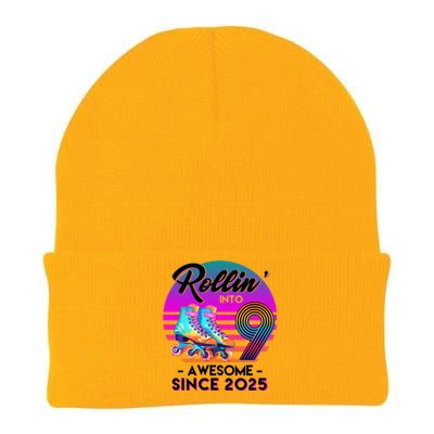 Rollin Into 9 Years Old Awesome Since 2025 Birthday Knit Cap Winter Beanie