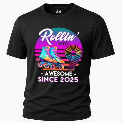 Rollin Into 9 Years Old Awesome Since 2025 Birthday Performance Shirt