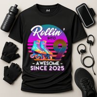 Rollin Into 9 Years Old Awesome Since 2025 Birthday Cooling Performance Crew T-Shirt