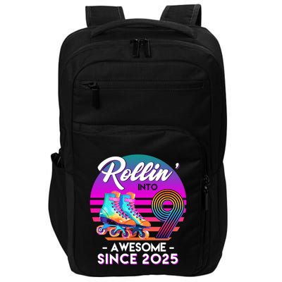 Rollin Into 9 Years Old Awesome Since 2025 Birthday Impact Tech Backpack