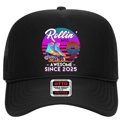 Rollin Into 9 Years Old Awesome Since 2025 Birthday Trucker Hat