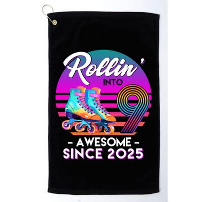 Rollin Into 9 Years Old Awesome Since 2025 Birthday Golf Towel
