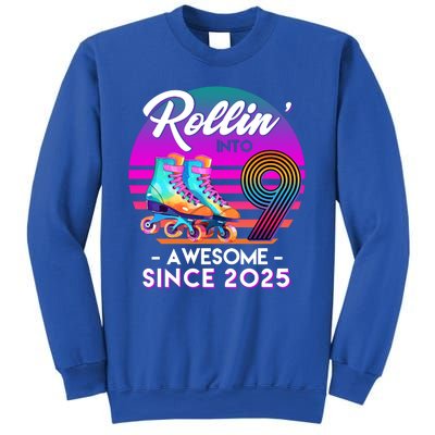 Rollin Into 9 Years Old Awesome Since 2025 Birthday Sweatshirt