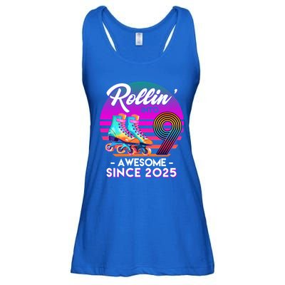 Rollin Into 9 Years Old Awesome Since 2025 Birthday Ladies Essential Flowy Tank