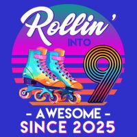 Rollin Into 9 Years Old Awesome Since 2025 Birthday 16 in Basic Backpack