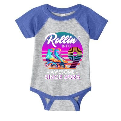 Rollin Into 9 Years Old Awesome Since 2025 Birthday Infant Baby Jersey Bodysuit