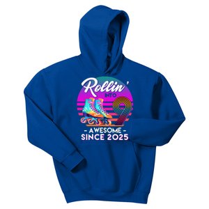 Rollin Into 9 Years Old Awesome Since 2025 Birthday Kids Hoodie