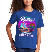 Rollin Into 9 Years Old Awesome Since 2025 Birthday Kids T-Shirt