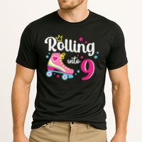 Rolling Into 9 Birthday Roller Skates 9th Birthday Cooling Performance Crew T-Shirt