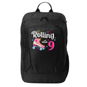 Rolling Into 9 Birthday Roller Skates 9th Birthday City Backpack