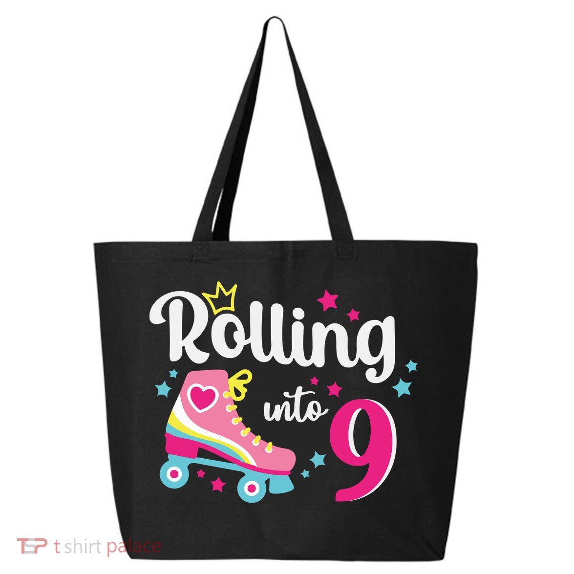 Rolling Into 9 Birthday Roller Skates 9th Birthday 25L Jumbo Tote