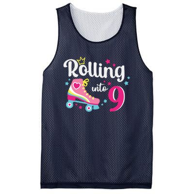 Rolling Into 9 Birthday Roller Skates 9th Birthday Mesh Reversible Basketball Jersey Tank