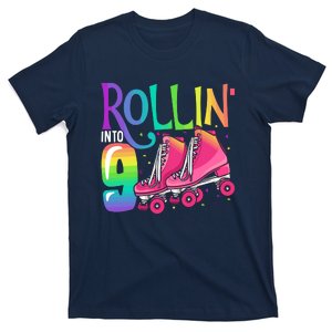 Rolling Into 9 Years Old Roller Skating Girl 9th Birthday T-Shirt