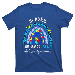 Rainbow In April We Wear Blue Autism Awareness Month T-Shirt