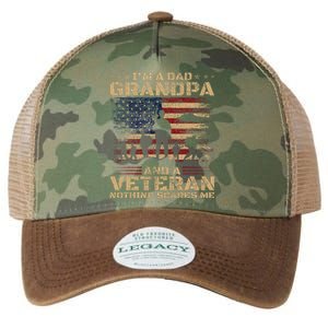 Retro Im A Dad Grandpa And Veteran Fathers Day Grandpa Papa Legacy Tie Dye Trucker Hat