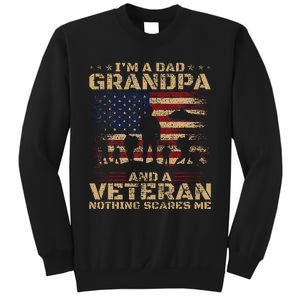 Retro Im A Dad Grandpa And Veteran Fathers Day Grandpa Papa Sweatshirt