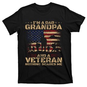 Retro Im A Dad Grandpa And Veteran Fathers Day Grandpa Papa T-Shirt