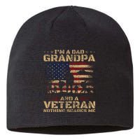 Retro Im A Dad Grandpa And Veteran Fathers Day Grandpa Papa Sustainable Beanie