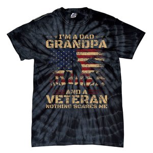 Retro Im A Dad Grandpa And Veteran Fathers Day Grandpa Papa Tie-Dye T-Shirt