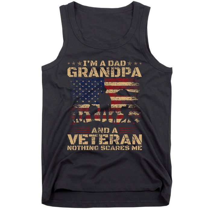 Retro Im A Dad Grandpa And Veteran Fathers Day Grandpa Papa Tank Top