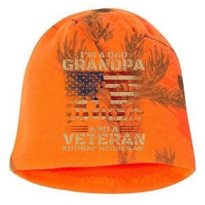 Retro Im A Dad Grandpa And Veteran Fathers Day Grandpa Papa Kati - Camo Knit Beanie