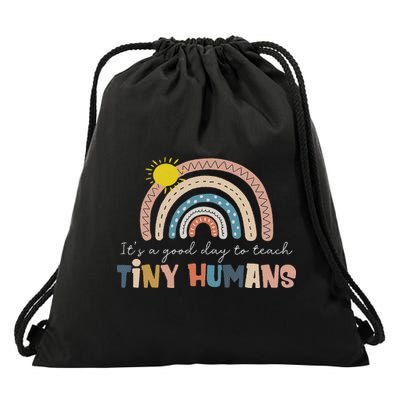 Rainbow It's A Good Day To Teach Tiny Humans Funny Teachers Drawstring Bag